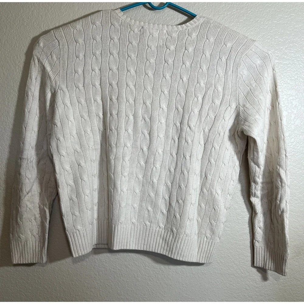 VTG Polo Ralph Lauren Sweater 100% Tussah Silk Men's XL Cable Knit‎ V-Neck